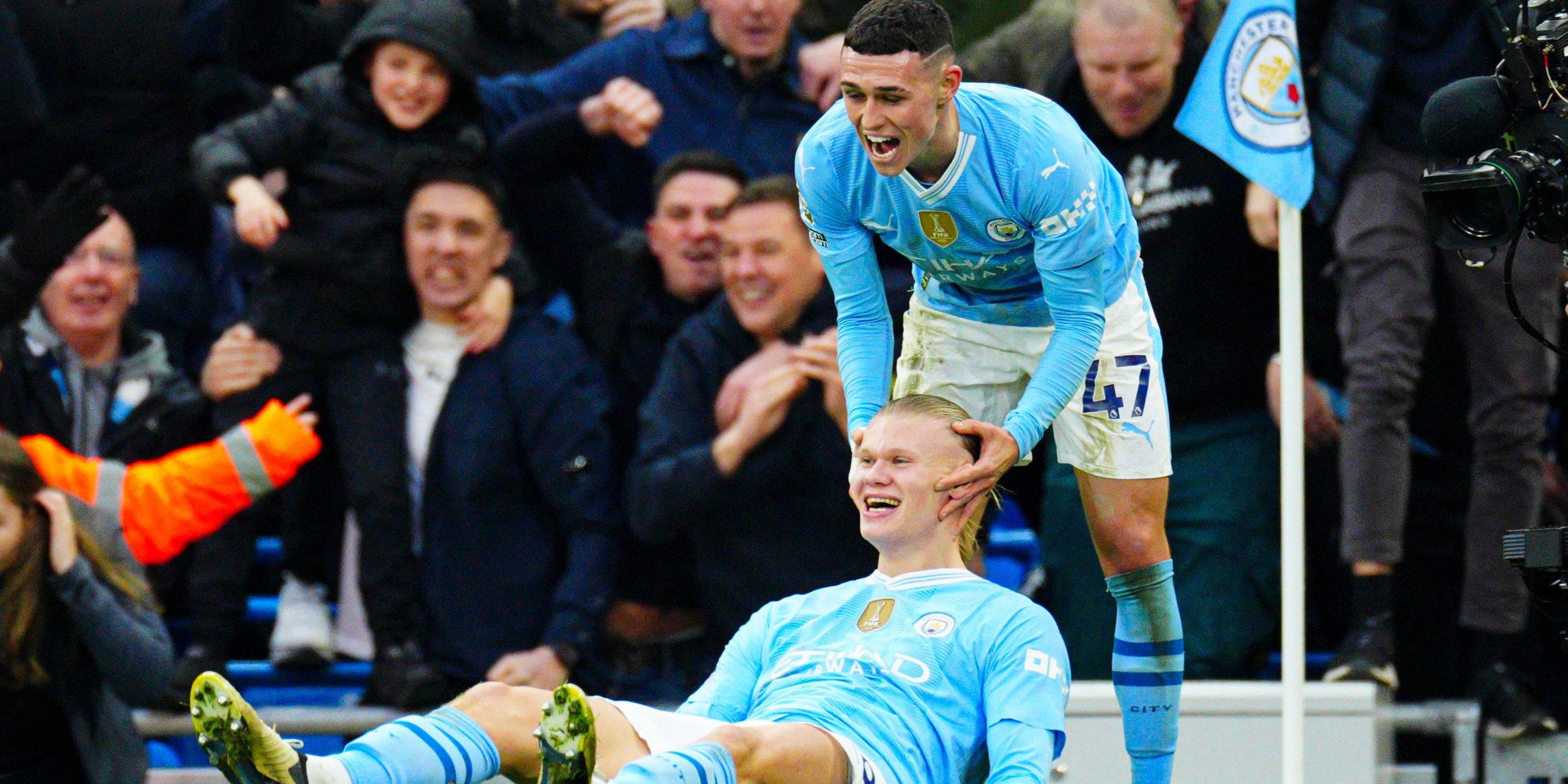 Erling Haaland von Manchester City feiert sein Tor zum 3:1.
