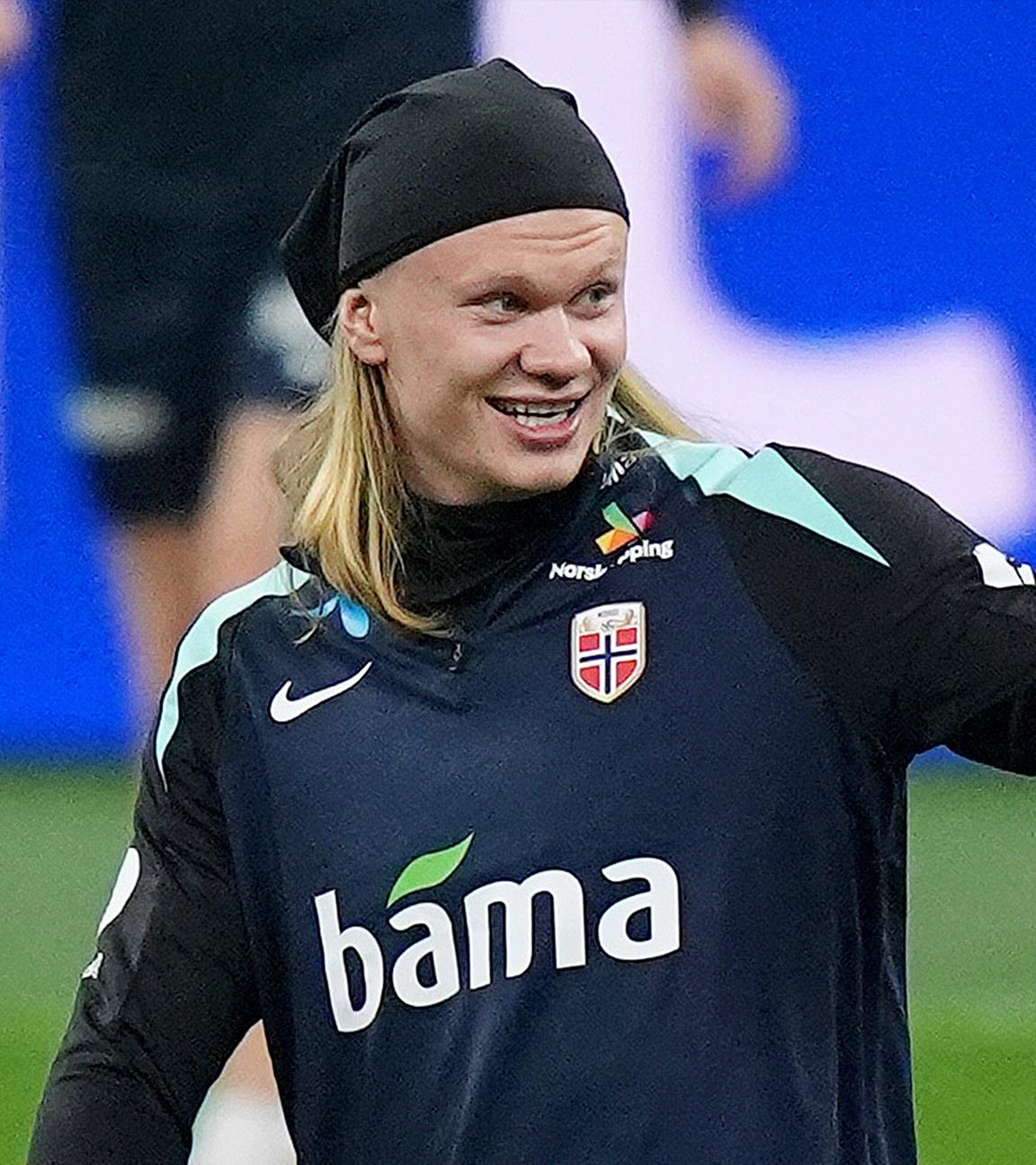 Erling Haaland während der Trainingseinheit am Tag vor dem Spiel zwischen Italien und Norwegen.