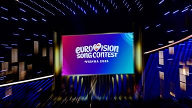 Das Logo des ESC in der Wiener Stadthalle.