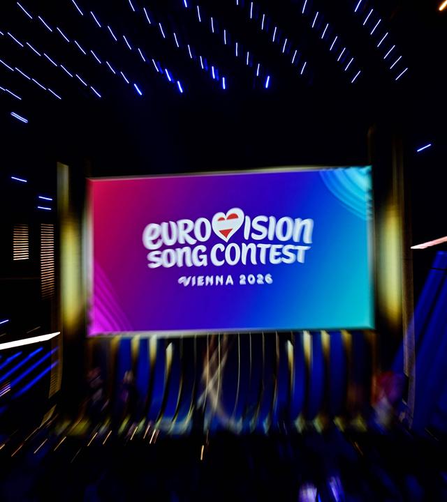 Das Logo des ESC in der Wiener Stadthalle.