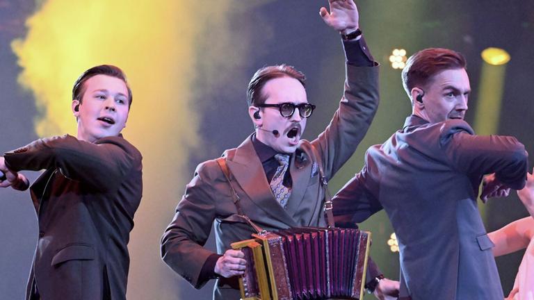 Die Band KAJ beim ersten Halbfinale des ESC 2025