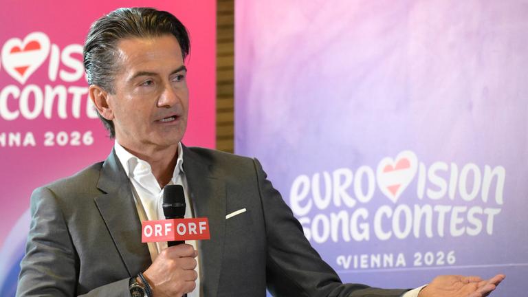 Archiv: ORF-Generaldirektor Roland Weißmann spricht bei einem Pressetermin "Medienupdate zum Eurovision Song Contest" in der Wiener Stadthalle.