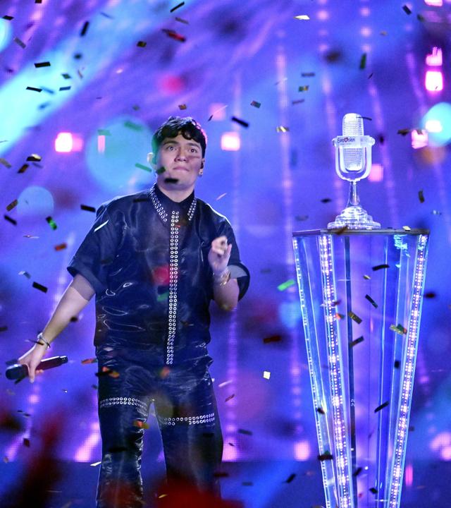Johannes Pietsch known as JJ representing Austria with the song Wasted Love winner of the Grand Final of the Eurovision Song Contest 2025 in Basel.