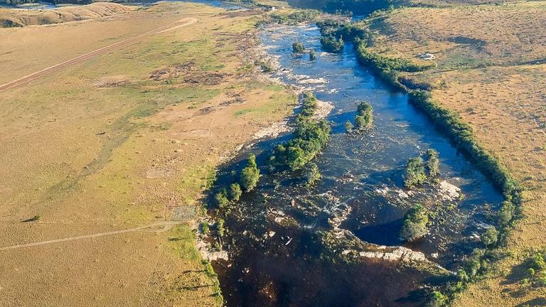 Eine Luftaufnahme der Rupununi-Savanne im Westen Guyanas.