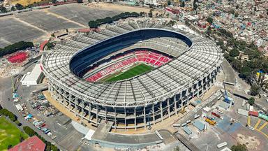 Das Estadio Azteca (Aztekenstadion) in Mexiko-City am 26.02.2026.