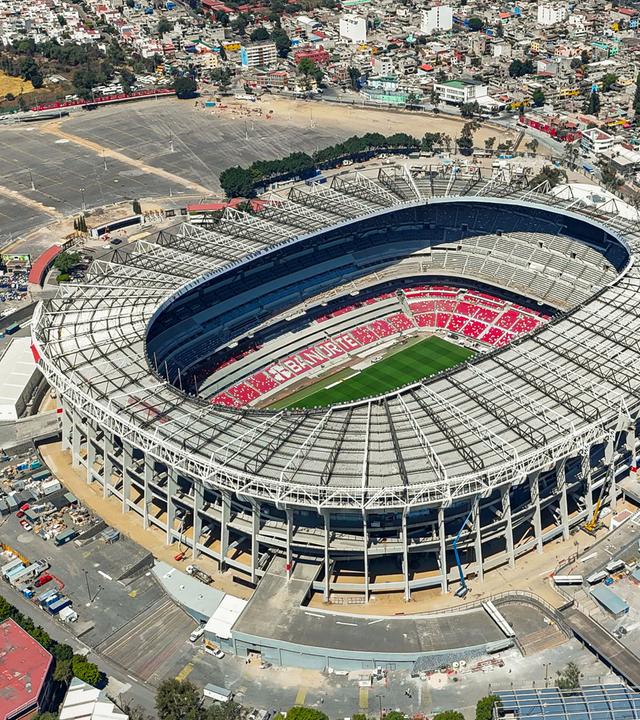 Das Estadio Azteca (Aztekenstadion) in Mexiko-City am 26.02.2026.
