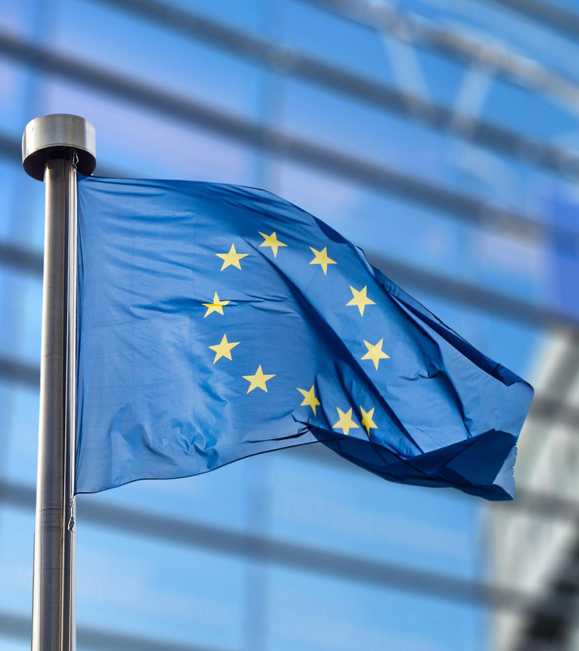 Eine Europa-Flagge am 11.04.2019