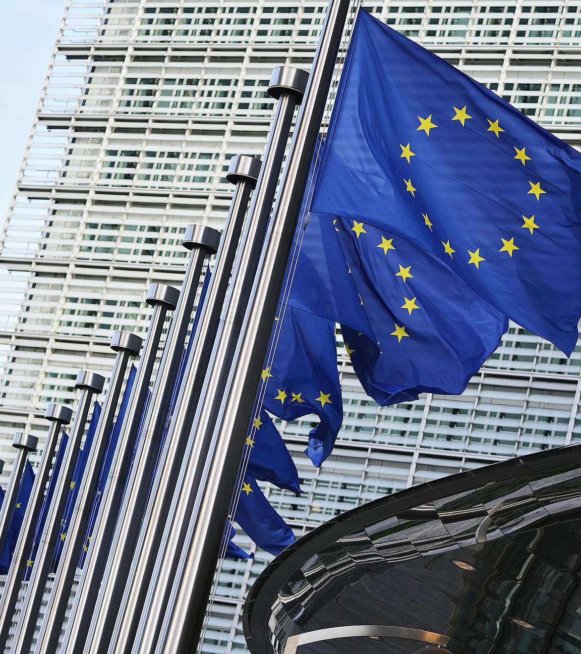 EU-Flaggen in Brüssel  