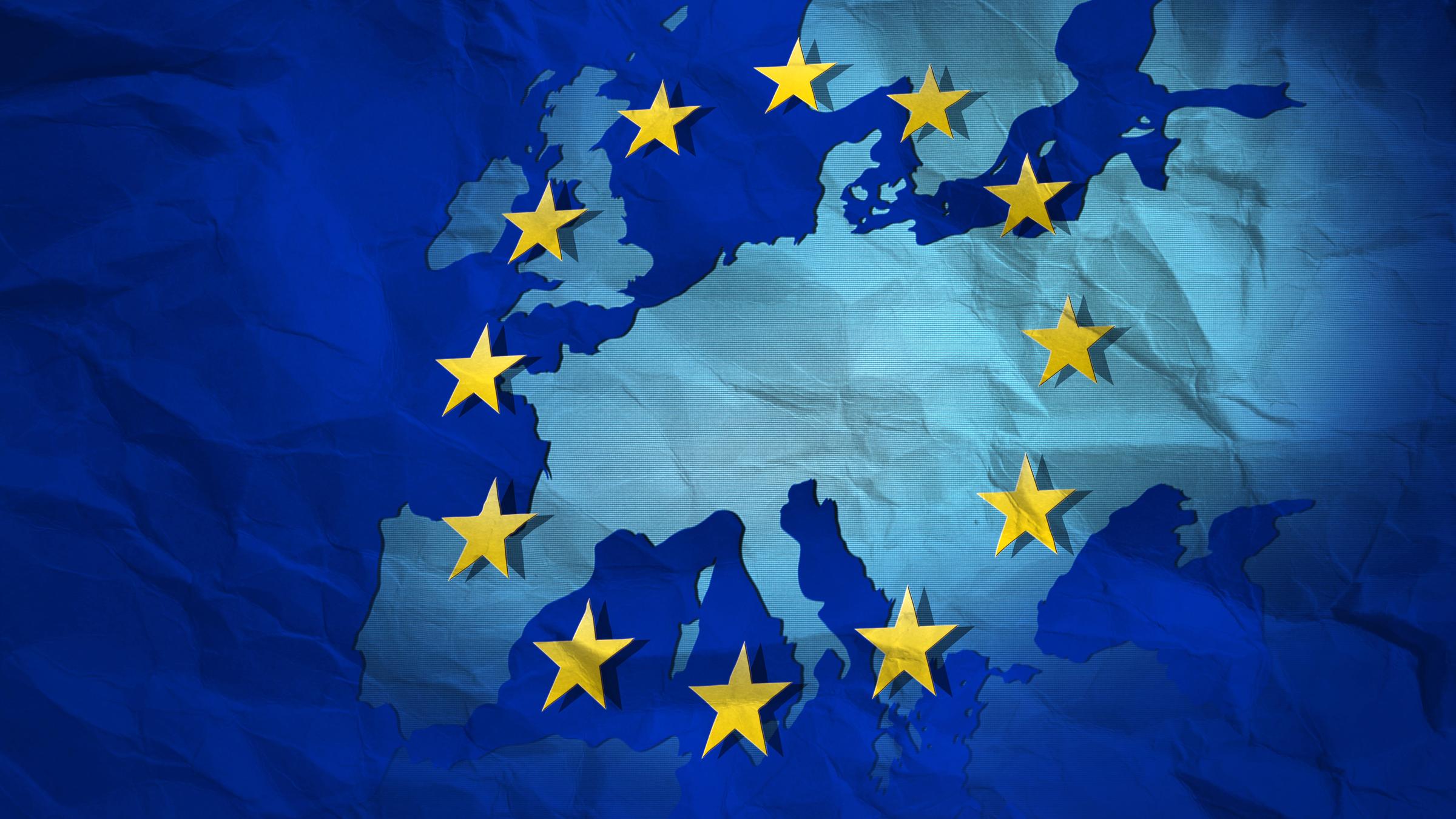 Europakarte und Flagge