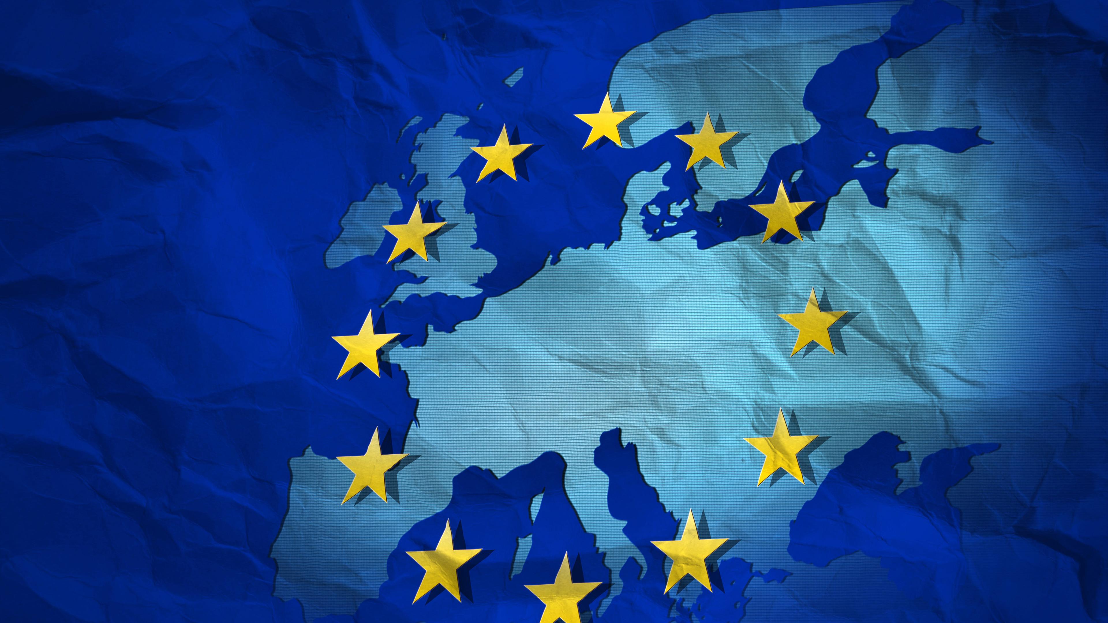 Europakarte und Flagge