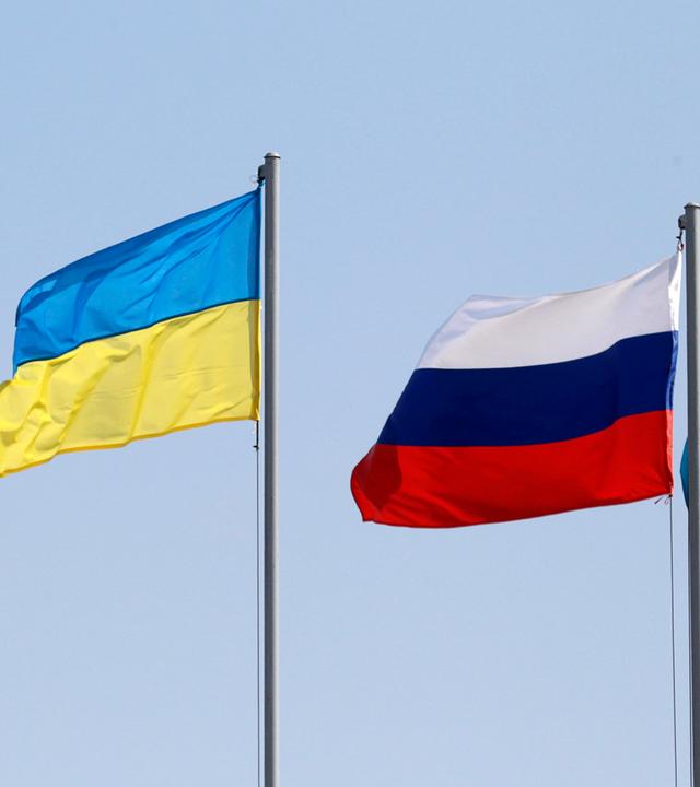Flaggen Europa, Ukraine, Russland
