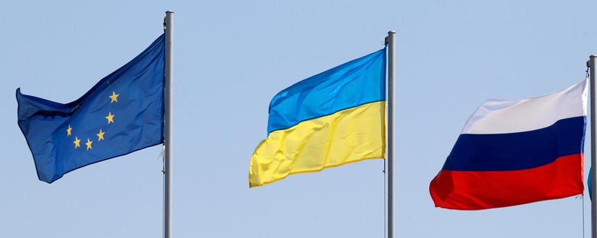 Flaggen Europa, Ukraine, Russland