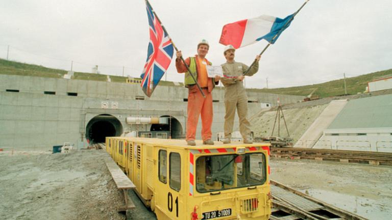 Durchbruch des Eurotunnels am 01. Dezember 1990