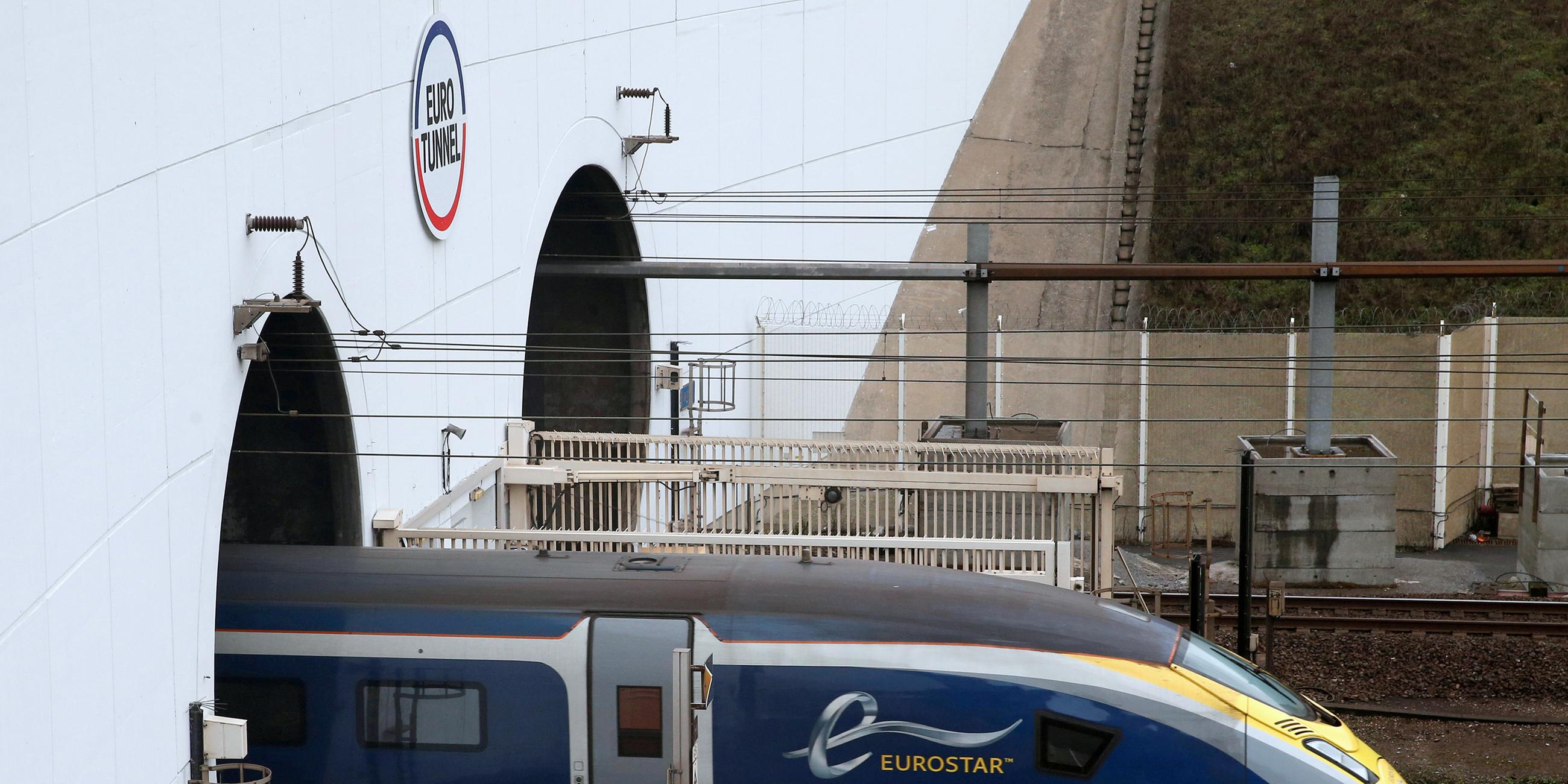 Eurostar-Hochgeschwindigkeitszug am Eurotunnel