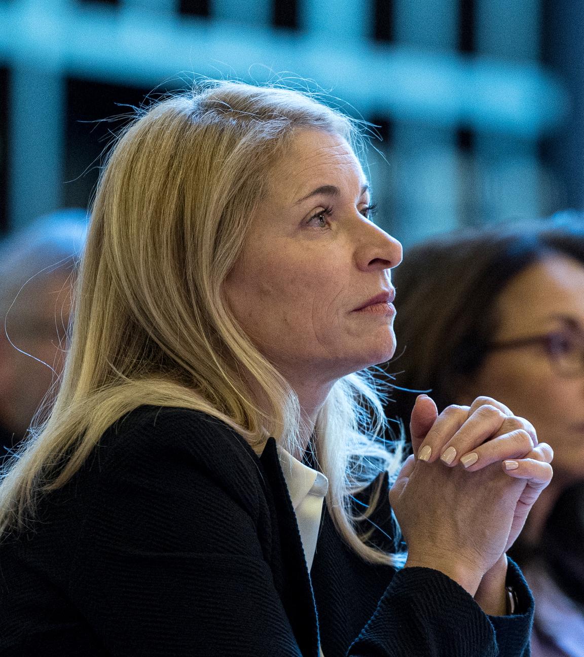 Evelyn Palla, neue Vorstandsvorsitzende der Deutschen Bahn (DB), nimmt an der 5. Bundeskonferenz der Eisenbahn- und Verkehrsgewerkschaft (EVG) teil.