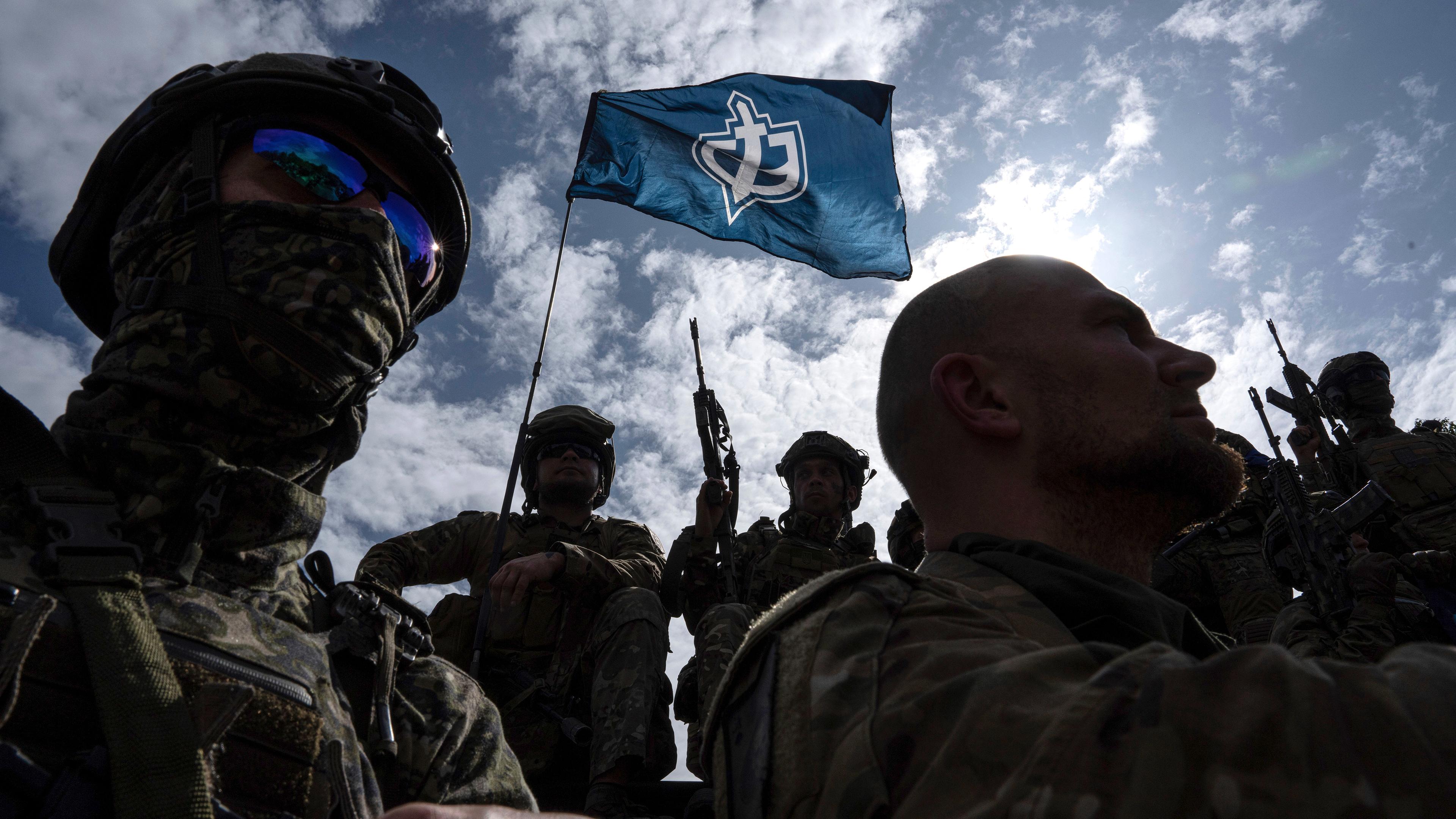 Kämpfer des Freiwilligenkorps aus russischen Bürgern, aufgenommen am 24.05.2023
