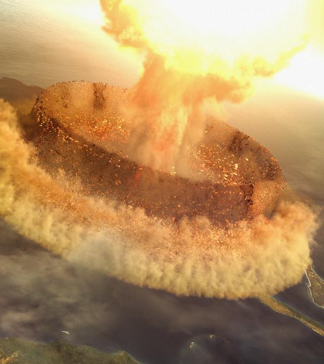 Asteroid schlägt auf der Erde ein (Grafik)