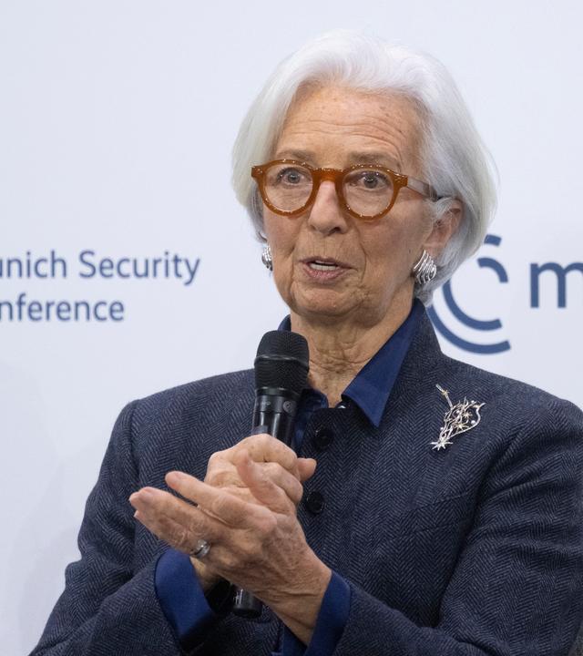 15.02.2026, Bayern, München: Christine Lagarde, Präsidentin der Europäischen Zentralbank, nimmt an der 62. Münchner Sicherheitskonferenz teil.
