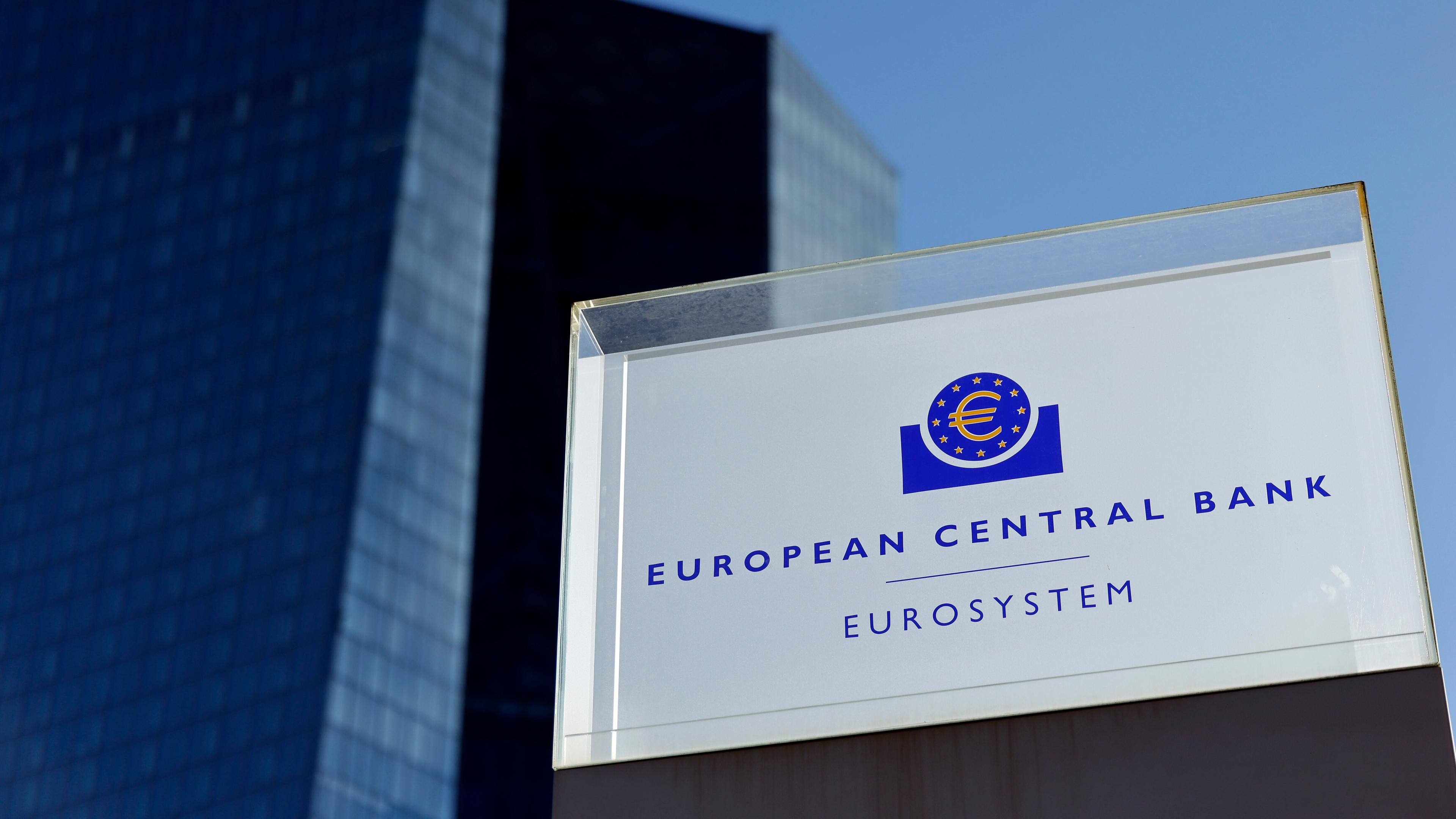 Die Zentrale der EZB in Frankfurt am Main vor der Pressekonferenz der Europaeischen Zentralbank in der EZB in Frankfurt. 