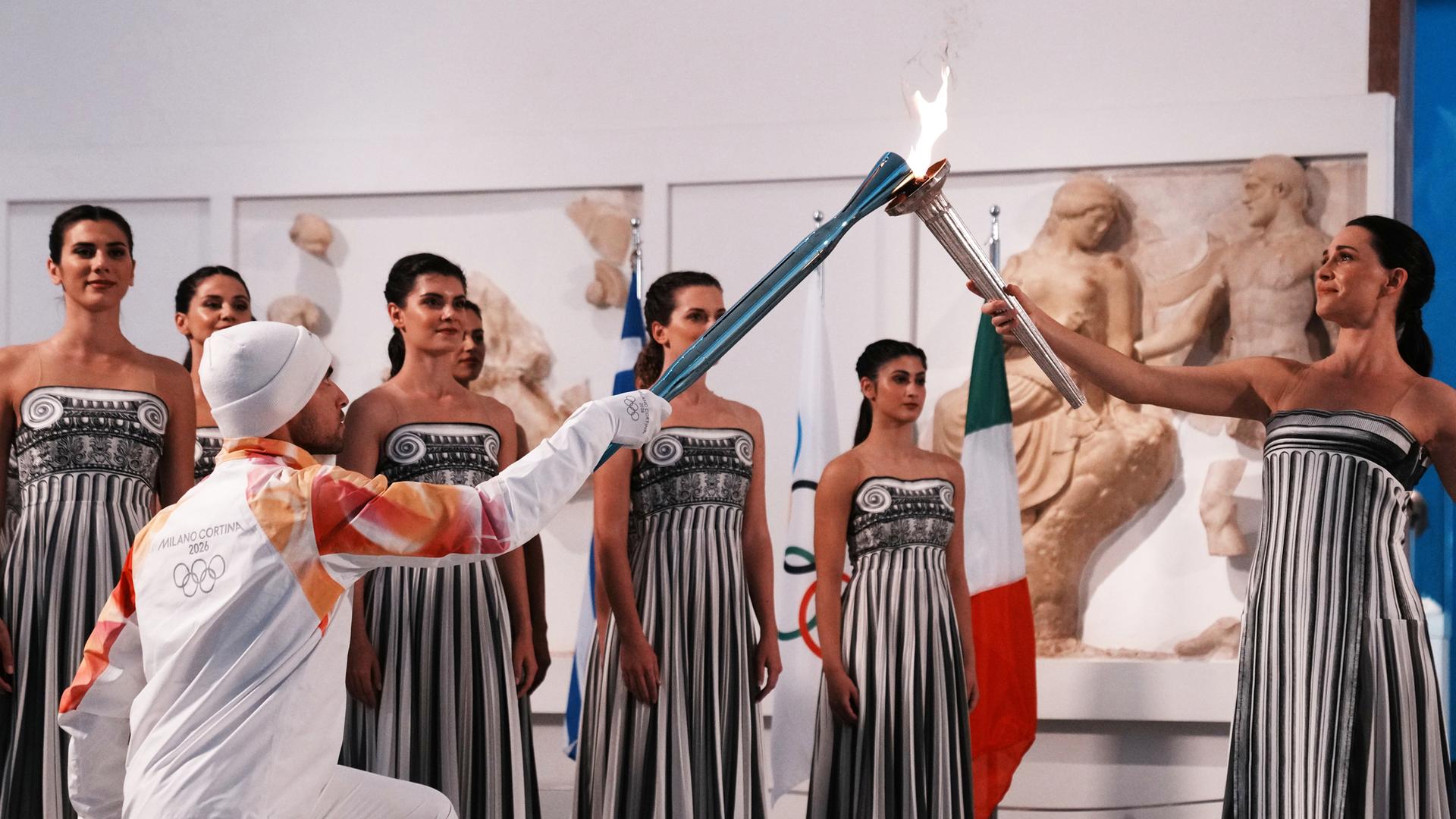 Fackel-Entzündungszeremonie für die Olympischen Winterspiele 2026