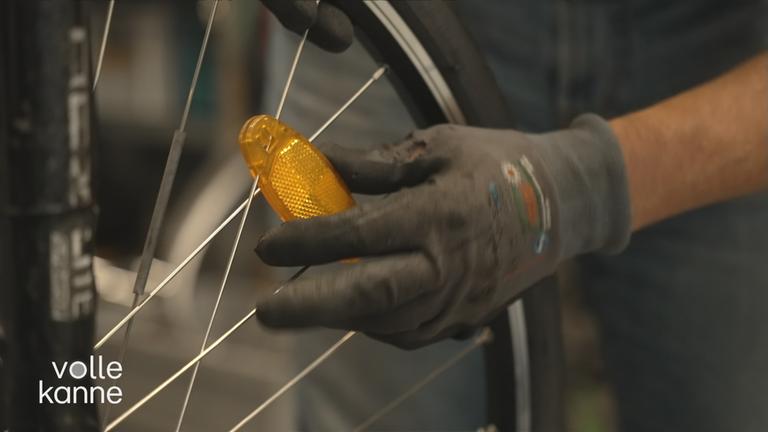 Reflektor am Fahrradreifen