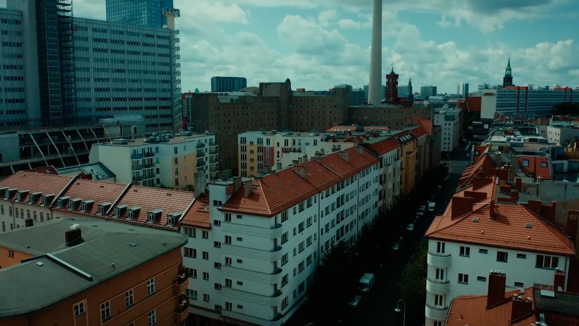 Ein Wohnungsviertel von oben