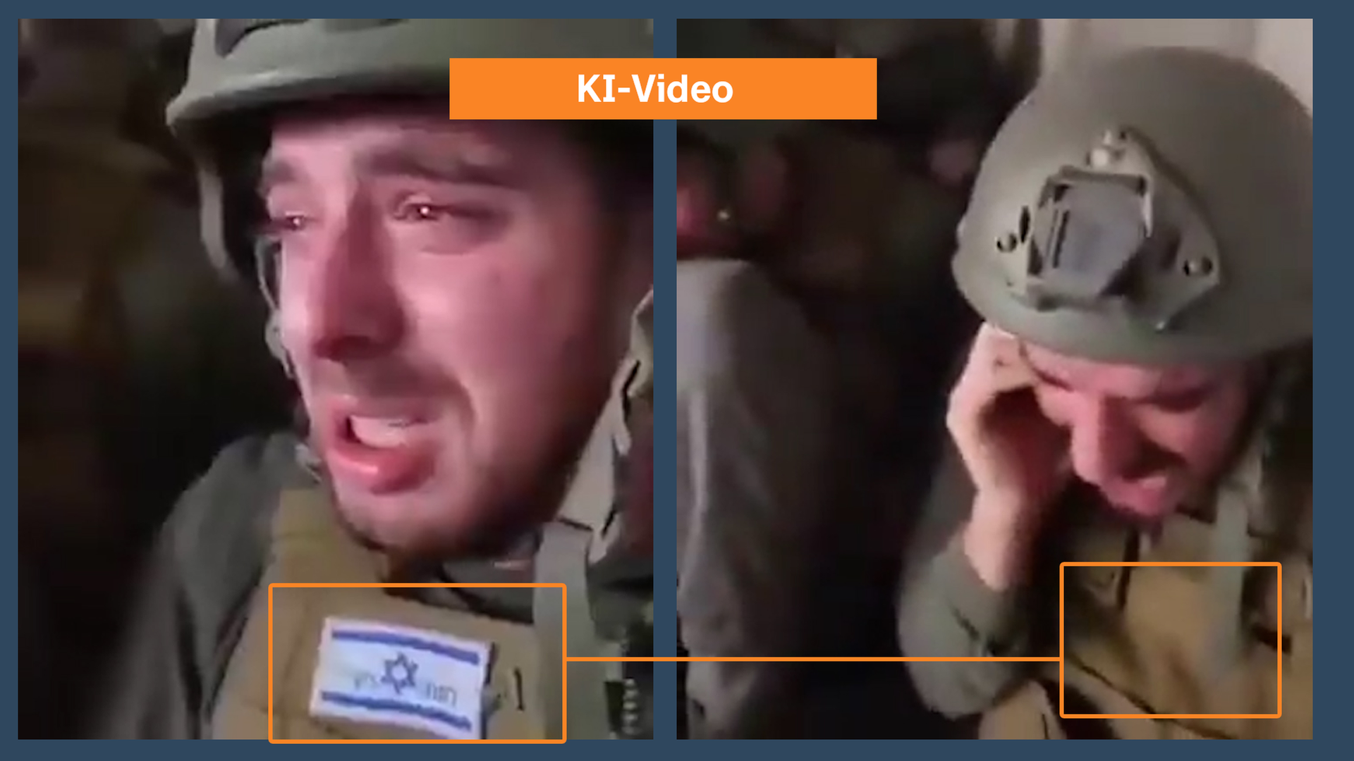 Mit KI erstellte Aufnahmen von weinenden israelischen Soldaten