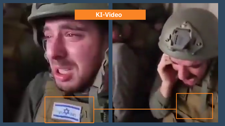 Mit KI erstellte Aufnahmen von weinenden israelischen Soldaten