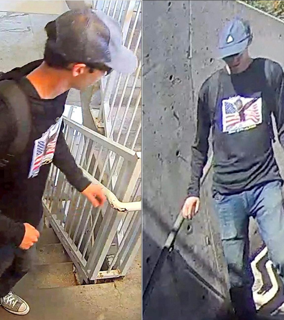 Diese vom FBI veröffentlichte und erstellte Bildkombination zeigt Fotos einer Person von Interesse im Zusammenhang mit den Ermittlungen zum Attentat auf Charlie Kirk.