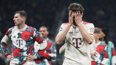 Bayern-Spieler Thomas Müller reagiert am Ende des Halbfinale des Champions-League-Spiel gegen Inter Mailand.