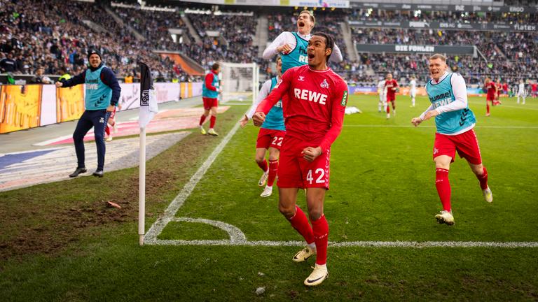 Damion Downs (Köln) jubelt.