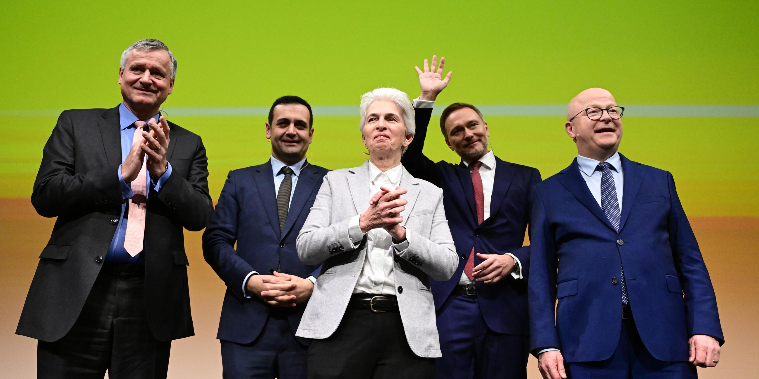 Hans-Ulrich Rülke, Bijan Djir-Sarai, Marie-Agnes Strack-Zimmermann, Christian Lindner und Michael Theurer
