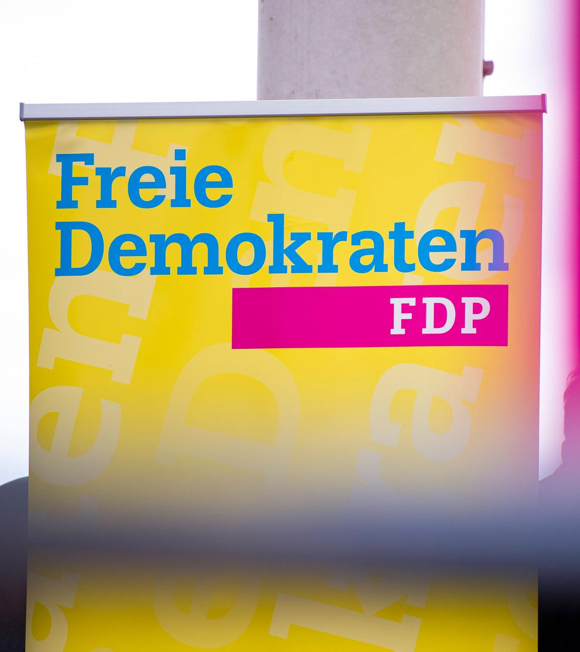 Ein Schild der FDP 