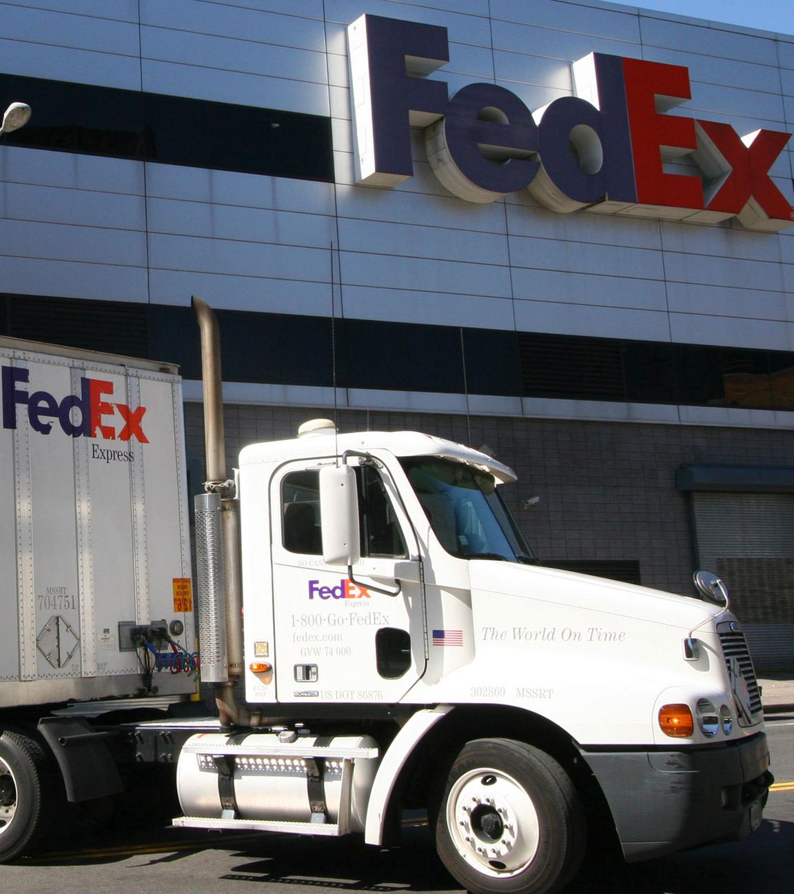 Fedex-Laster vor einer Niederlassung in New York (Archivfoto)