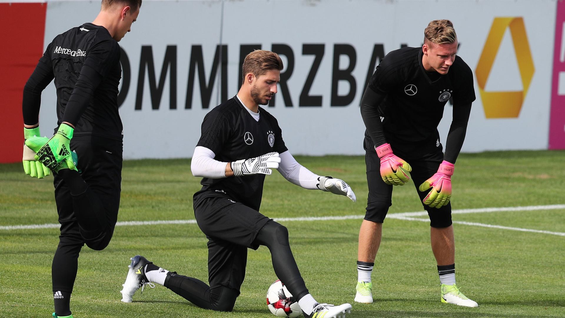 Marc-André ter Stegen, Kevin Trapp und Bernd Leno (v.l.)