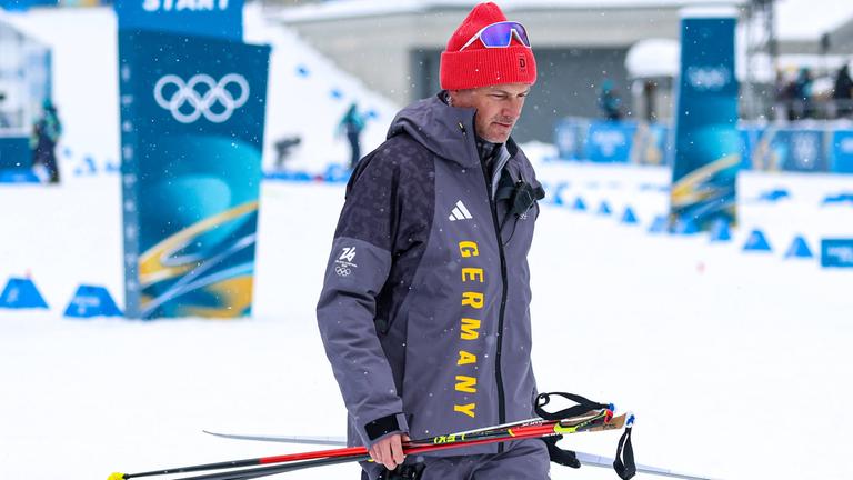 Biathlet Felix Bitterling am 17.Februar 2026 während der Olympischen Winterspiele in Italien.