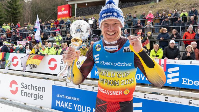 Gesamtweltcupsieger Felix Loch am 08.03.2026 in Altenberg. 