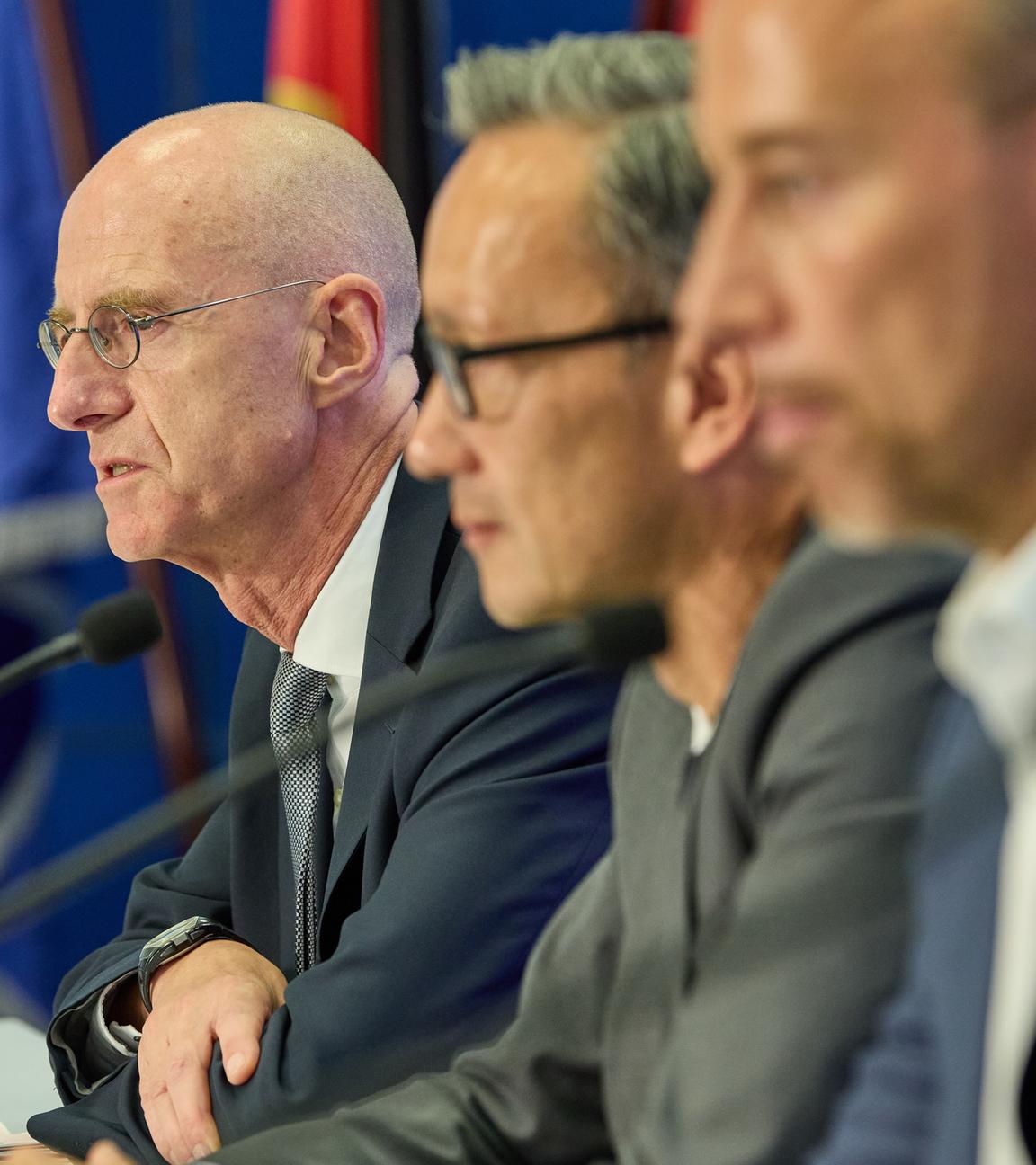 Eine Pressekonferenz von Polizei und Generalstaatsanwaltschaft im Polizeipräsidium Hamburg.
