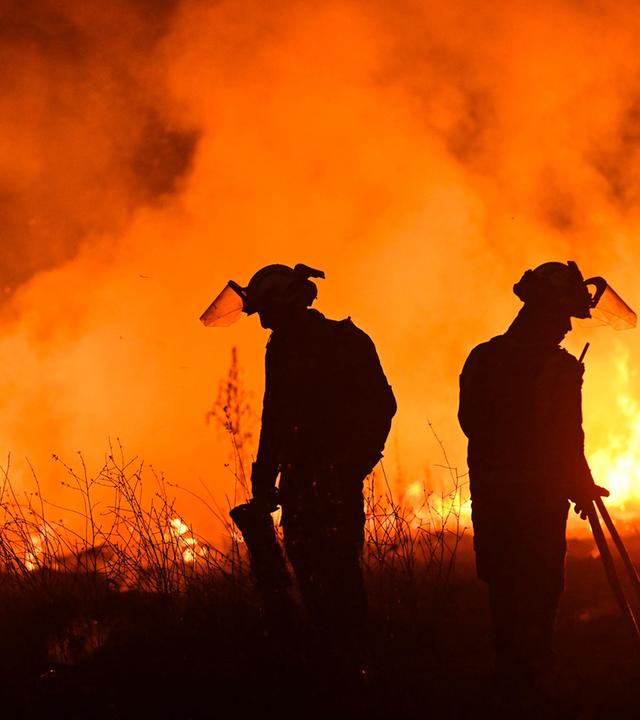 Symbolbild: Feuerwehrmänner bei Waldbrand in Spanien