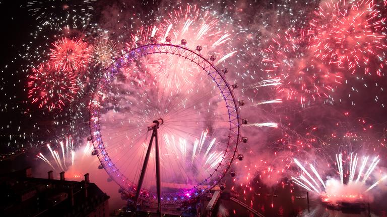 Feuerwerk zu Neujahr in London