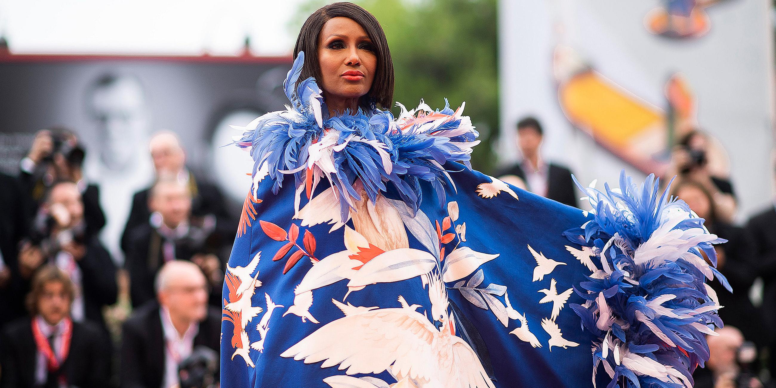 Iman am 28.08.2019 auf dem roten Teppich beim Filmfestival in Venedig: 