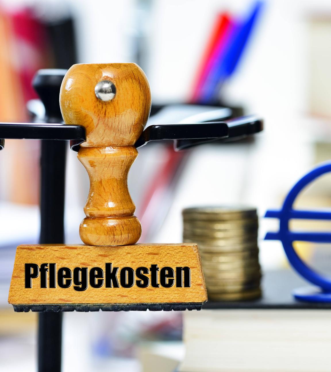 Stempel mit der Aufschrift Pflegekosten