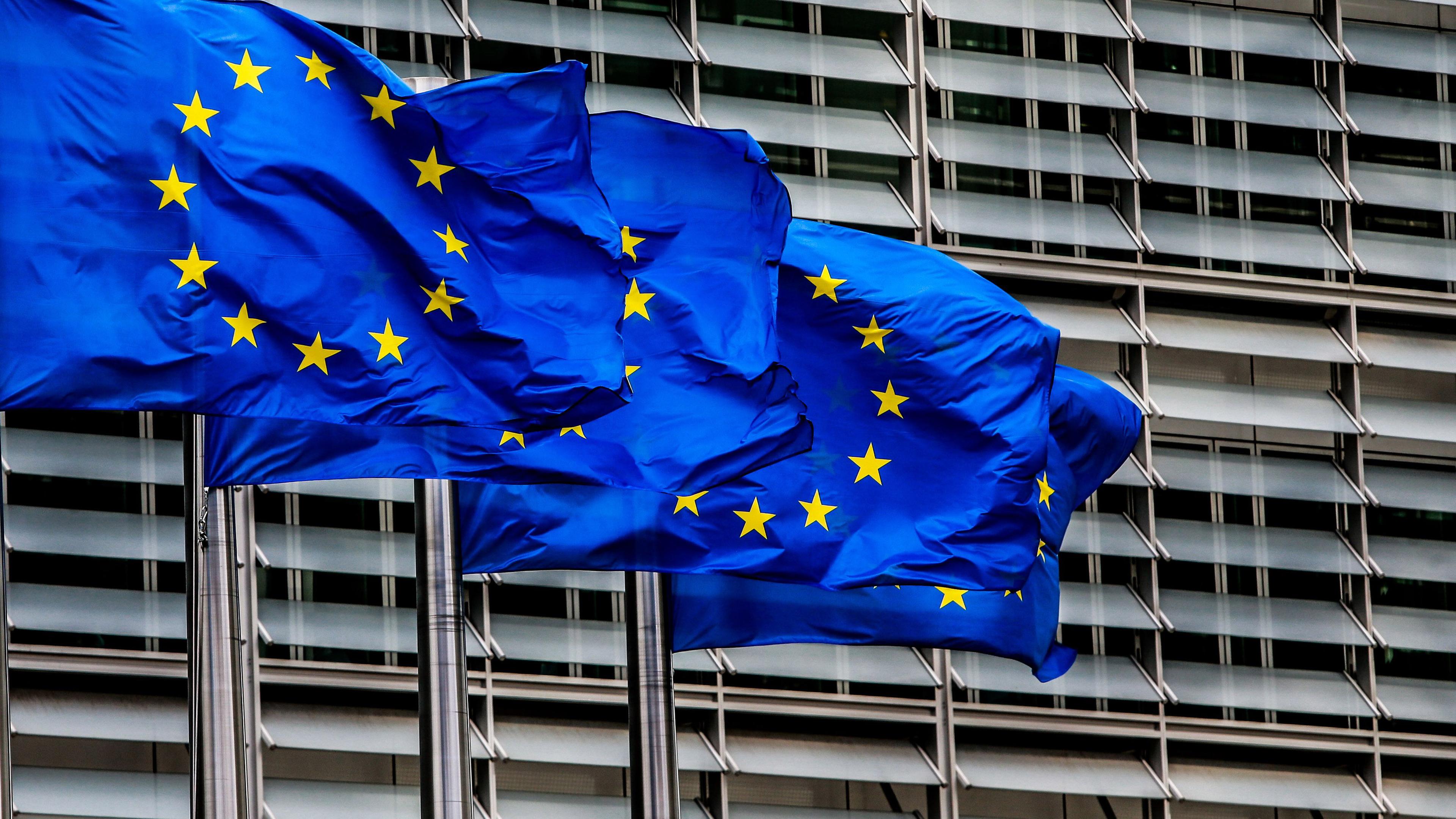 Flaggen vor der Europäischen Komission, Archivbild