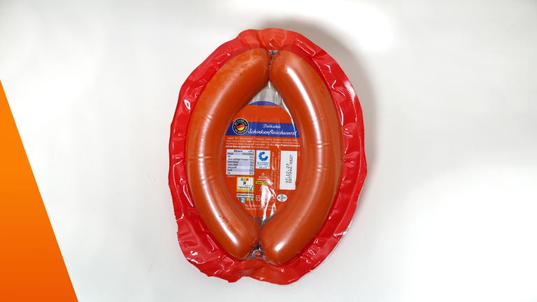 Abgepackte Fleischwurst aus dem Supermarkt