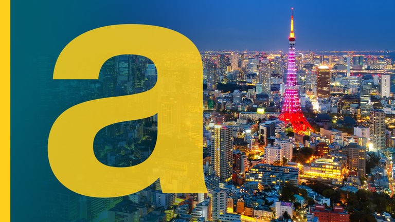 Luftbild von Tokio bei Nacht