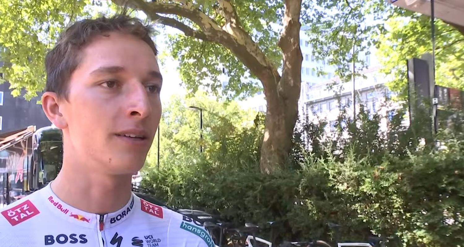 Der Tour-Dritte Florian Lipowitz im ZDF-Interview vor dem Start der Deutschland-Tour