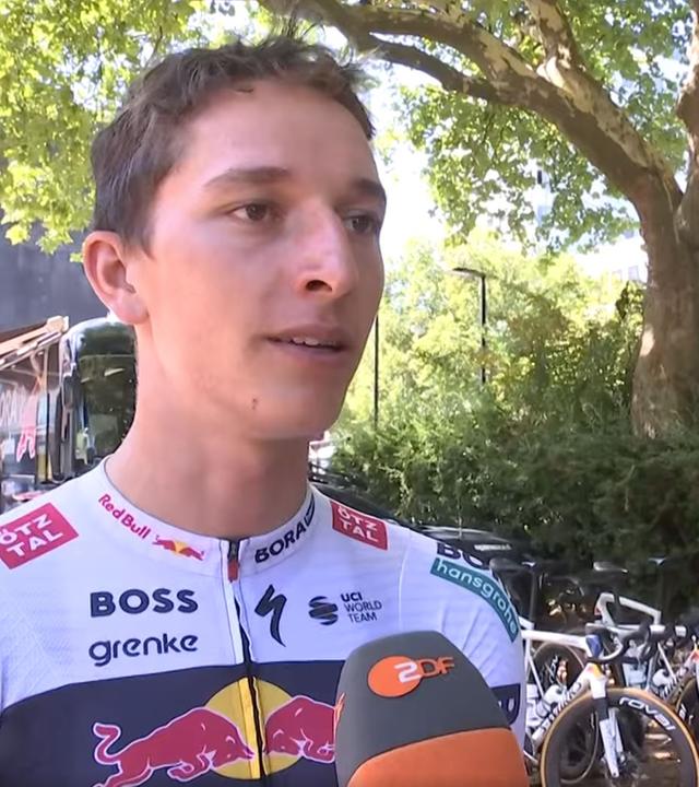 Der Tour-Dritte Florian Lipowitz im ZDF-Interview vor dem Start der Deutschland-Tour