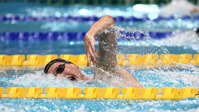 Florian Wellbrock in Aktion bei der Deutschen Meisterschaft am 04.05.2025.