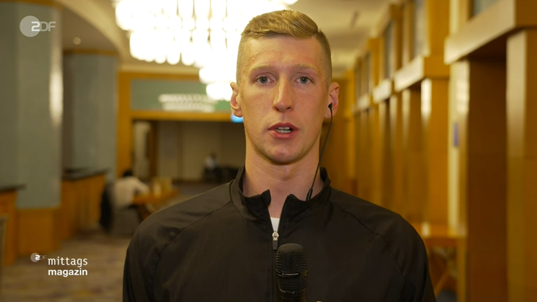 Florian Wellbrock im Interview mit ZDF-Moderatorin Lena Kesting