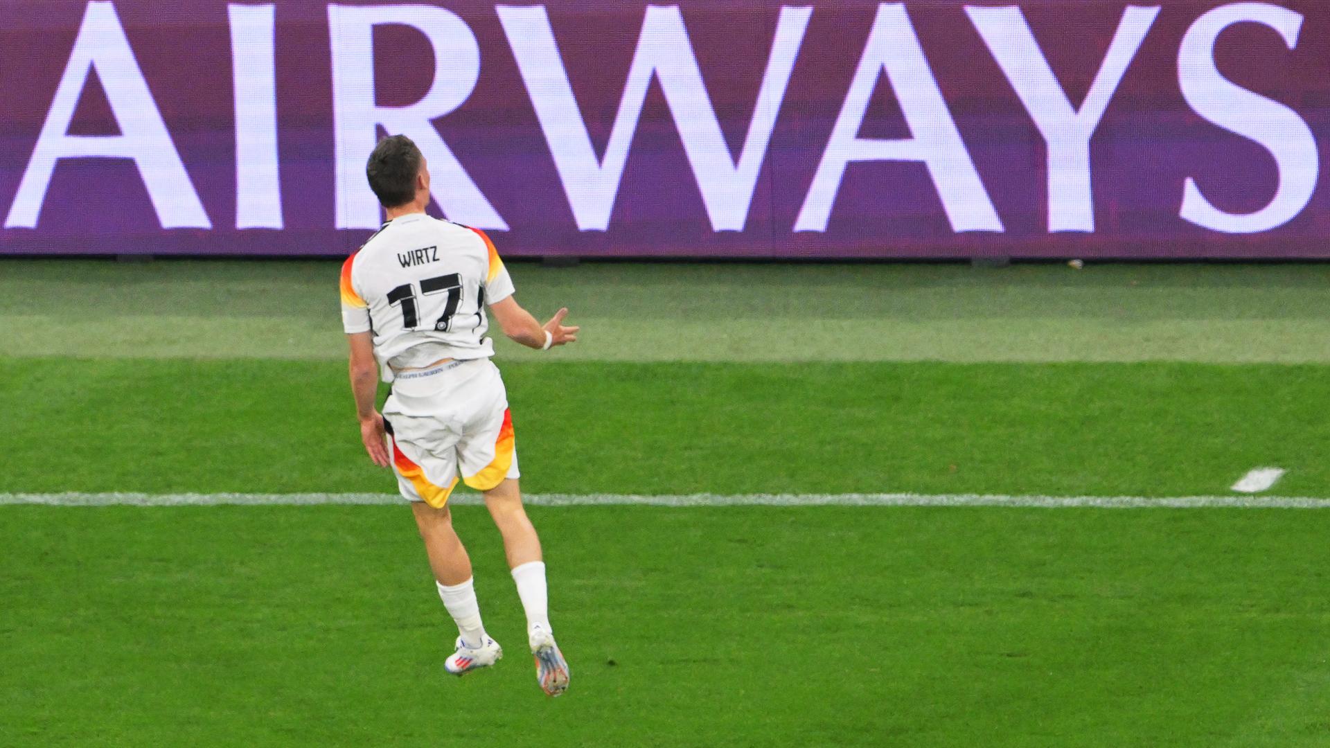 Florian Wirtz jubelt über seinen Treffer zum 1:0 am 14.06.2024.